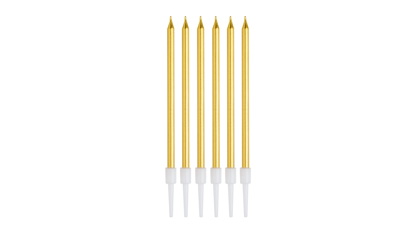 Gold Thin Candles, 12pk