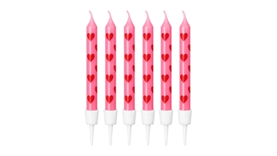 Pink Hearts Candles, 16pk