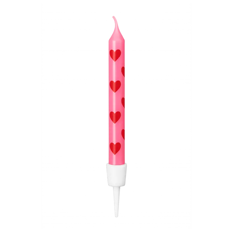 Pink Hearts Candles, 16pk