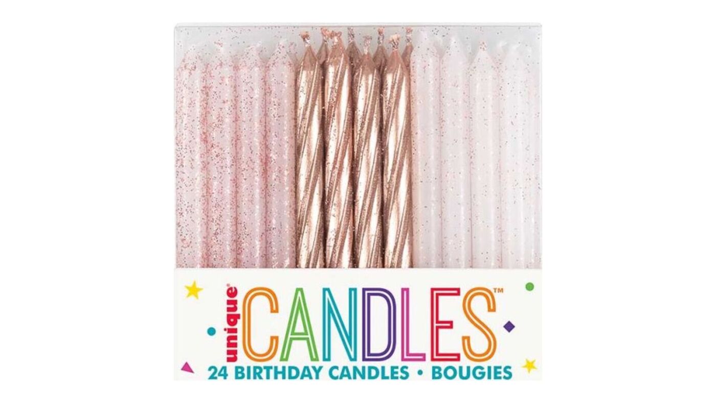 Glitter Pink Spiral Candles