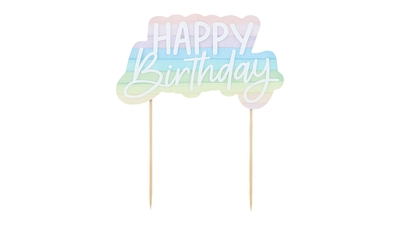 Pastel Rainbow Paper Cake Topper