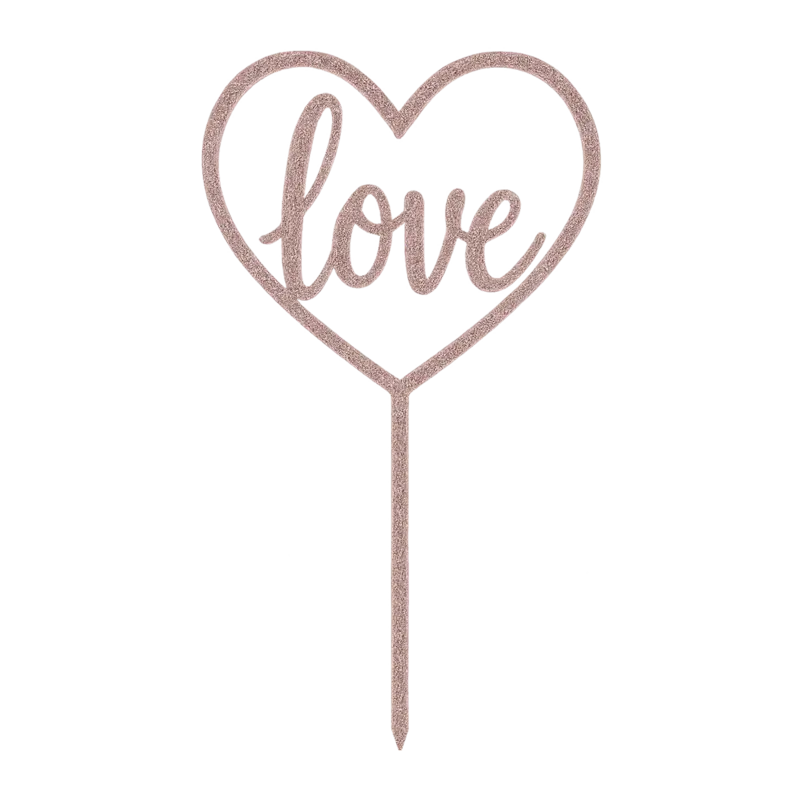 Rose Gold Love Cake Topper