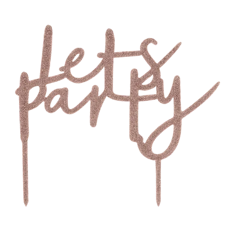 Rose Gold Party Cake Topper