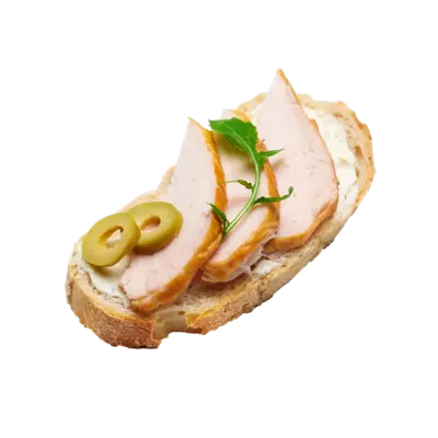 Smoked Chicken and Olive Mini Bruschetta 