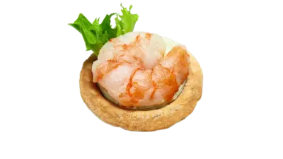 Tiger Prawn and Creme-Pesto Tartlet