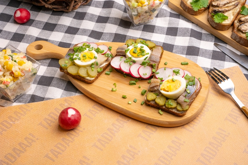 Sprat fillet on Rye Bread Mini Bruschetta