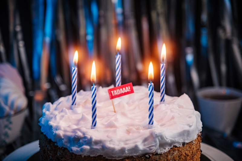 Blue Spiral Candle, 12pk