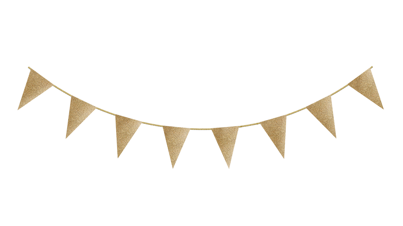 Gold Cardboard Glitter Bunting 6m