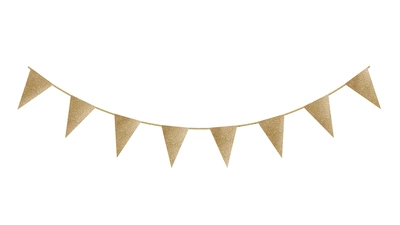 Gold Cardboard Glitter Bunting 6m