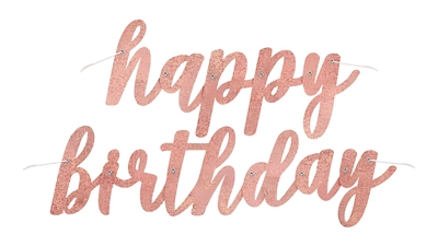 Rose Gold Birthday Banner