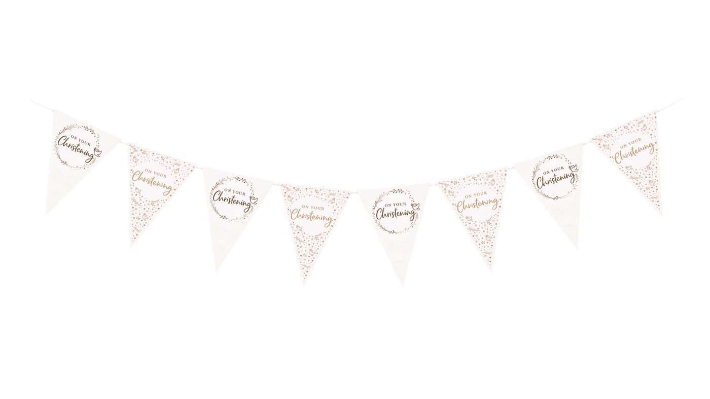 Rose Gold Christening Bunting 3.7m