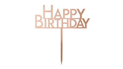 Rose Gold Birthday Cake Topper