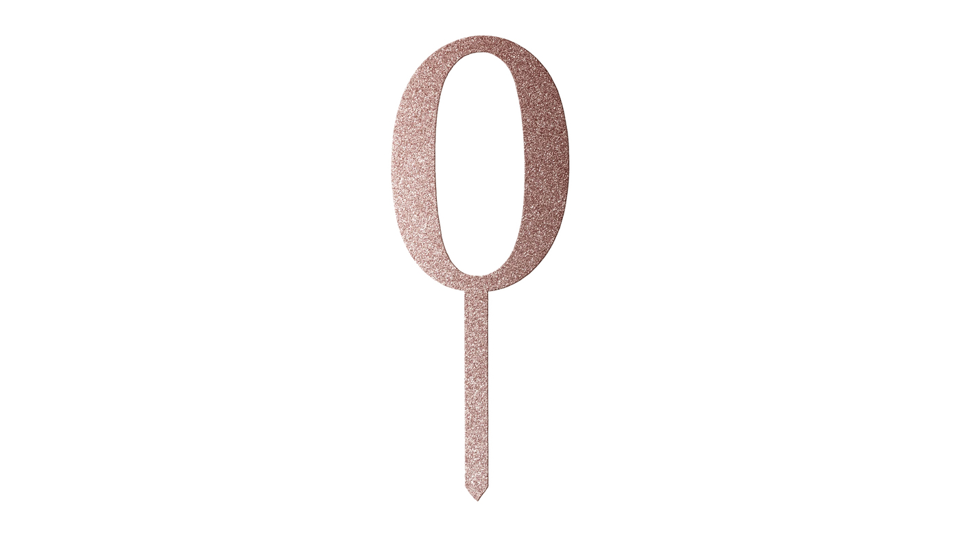 Rose Gold Glitz Cake Topper No.0