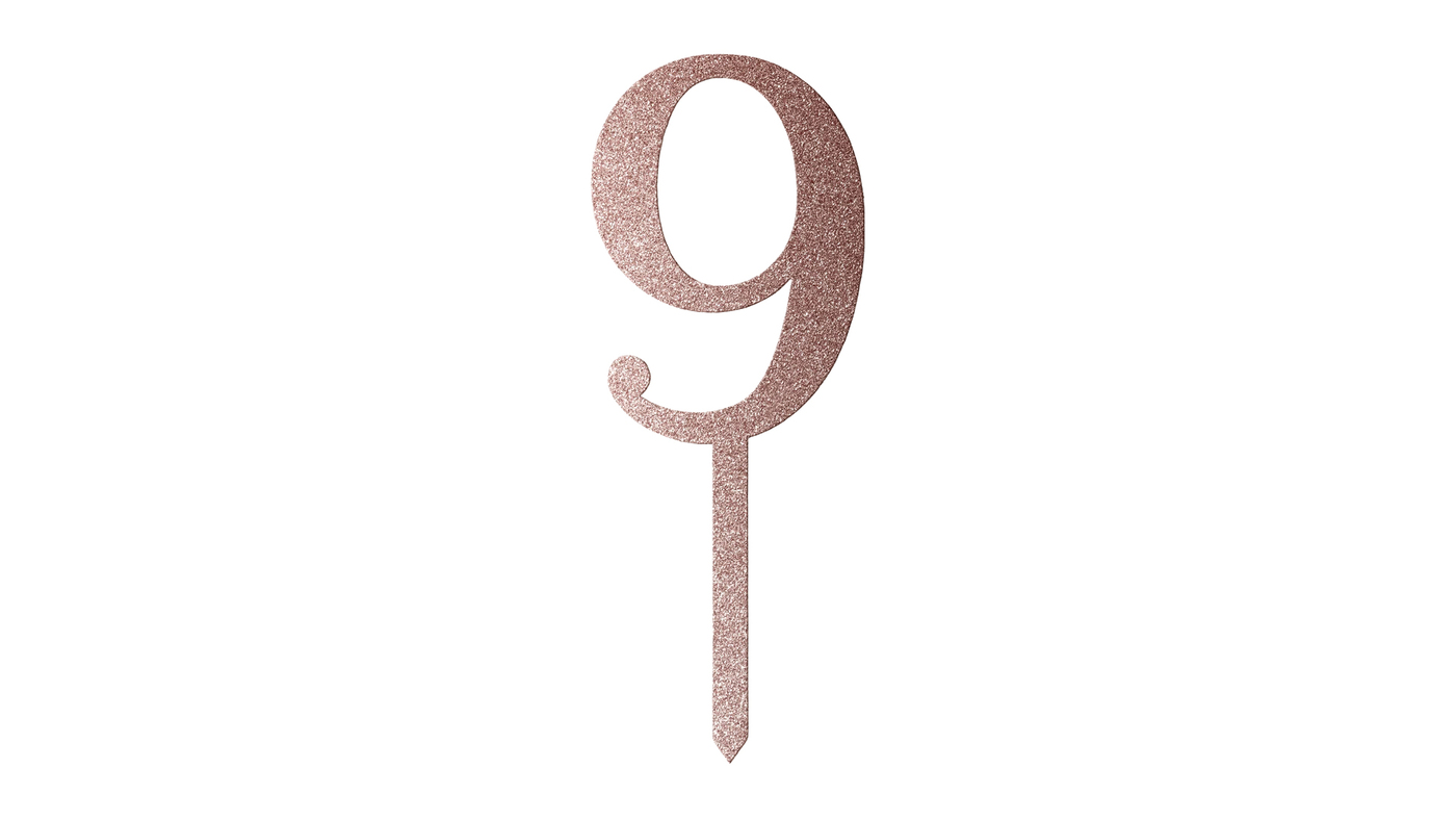 Rose Gold Glitz Cake Topper No.9