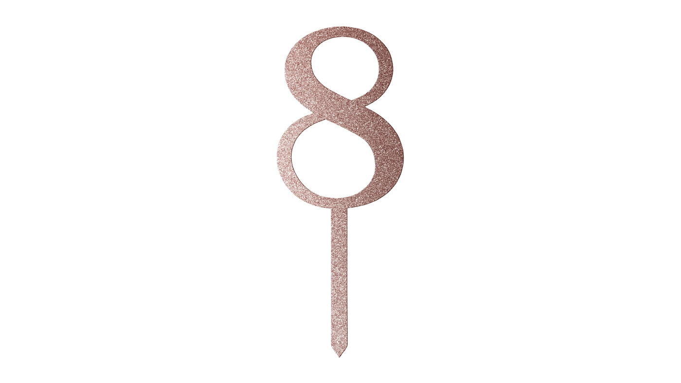 Rose Gold Glitz Cake Topper No.8