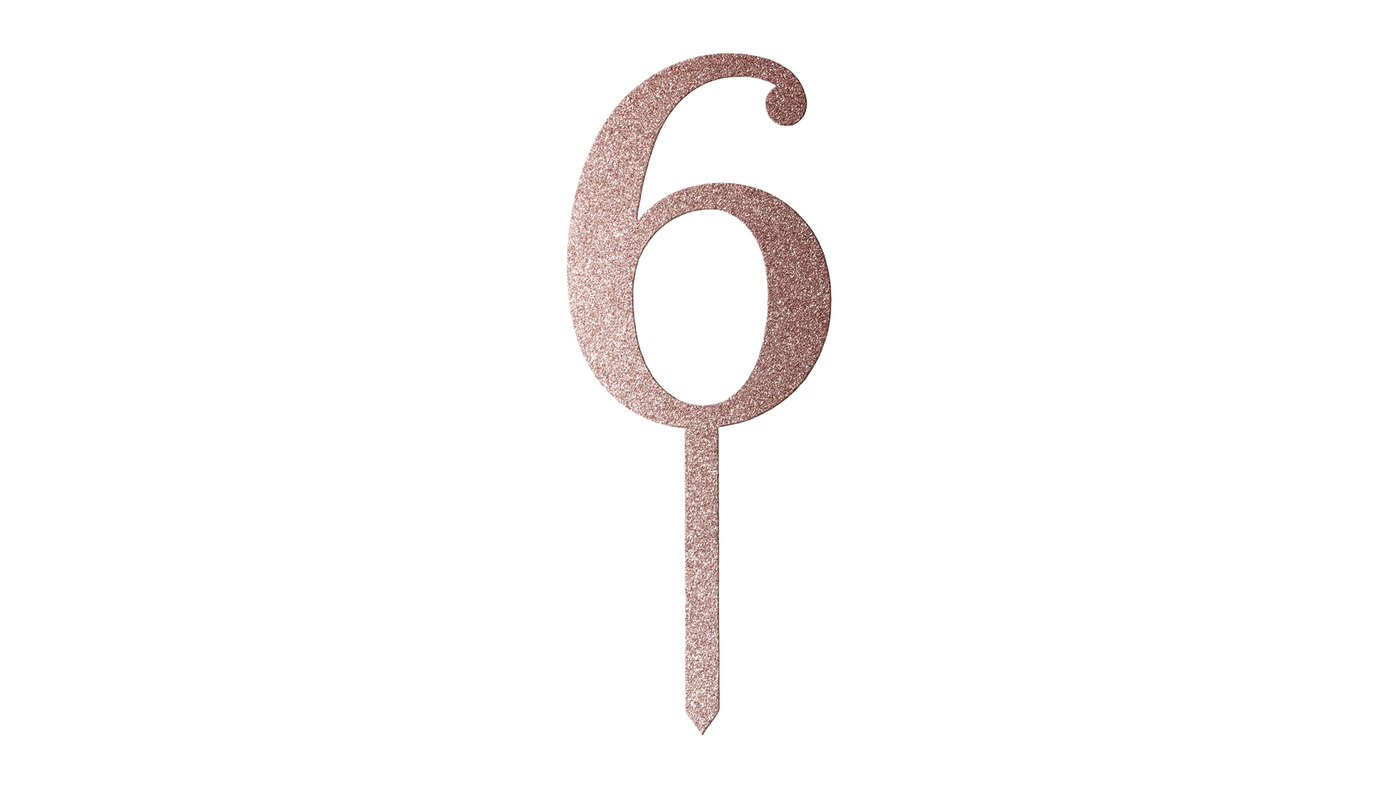 Rose Gold Glitz Cake Topper No.6