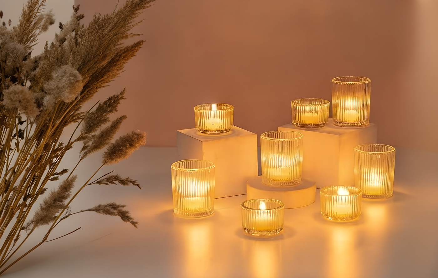 Vintage Ribbed Tea Light Holder