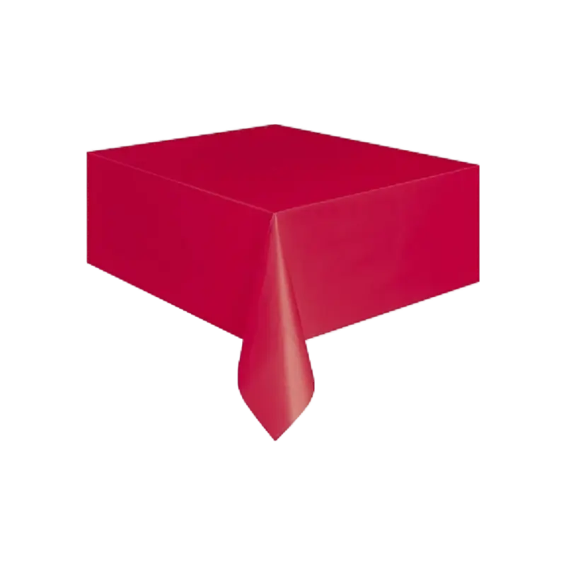 Ruby Red Plastic Table Cover