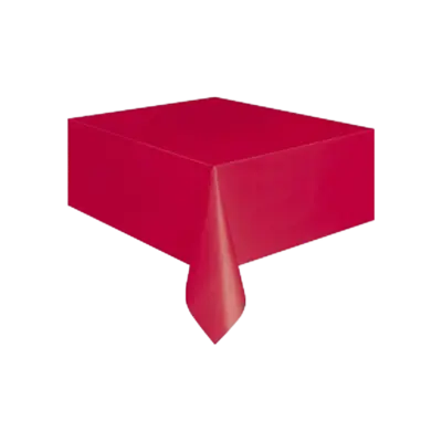 Ruby Red Plastic Table Cover