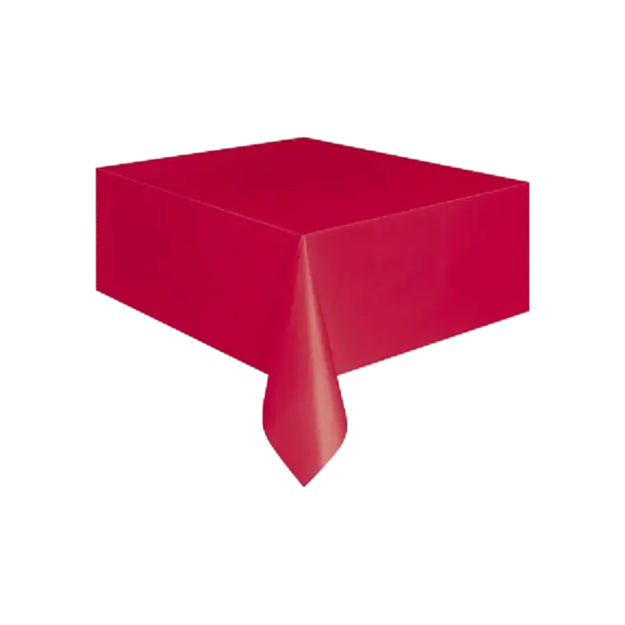 Ruby Red Plastic Table Cover
