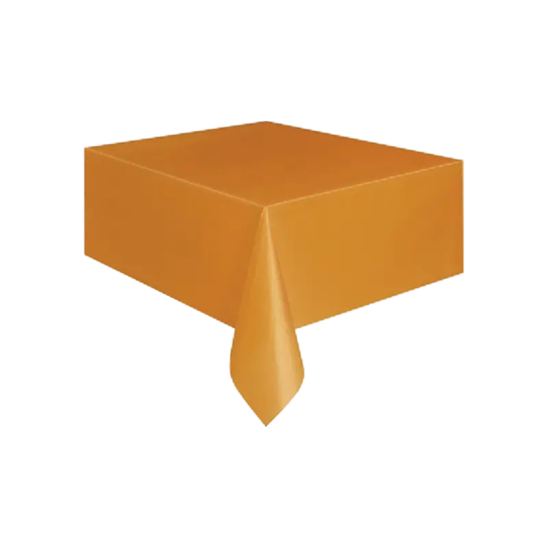 Pumpkin Orange Plastic Table Cover