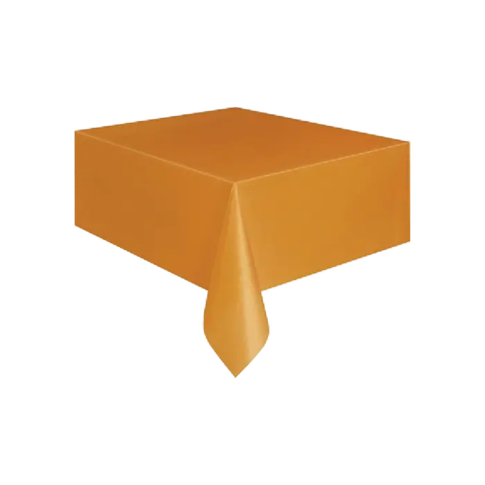 Pumpkin Orange Plastic Table Cover