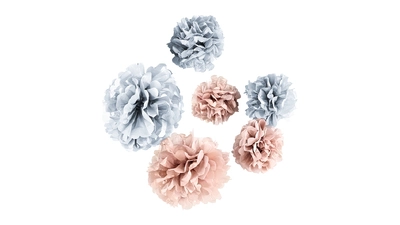 Rose Gold and Silver Pom Poms