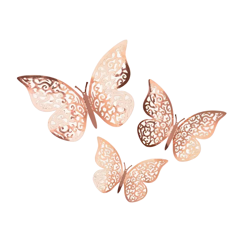 3D Adhesive Rose Gold Butterflies