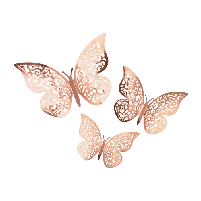 3D Adhesive Rose Gold Butterflies