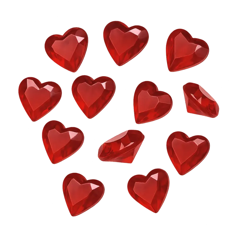 12MM Ruby Heart Diamond Table Decor