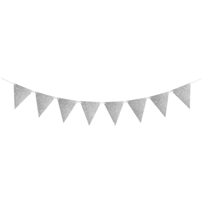 Silver Cardboard Glitter Bunting 6m