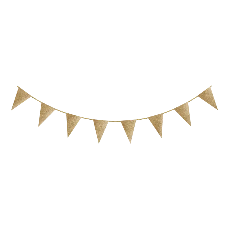Gold Cardboard Glitter Bunting 6m