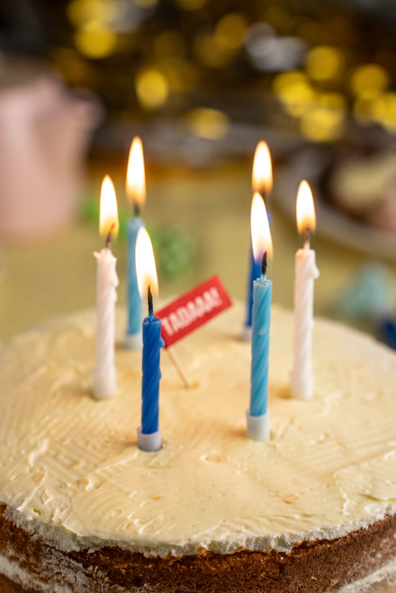 Blue and White Spiral Candles, 12pk