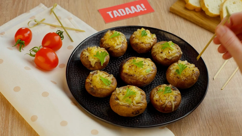 Mushroom Cups with Cheese