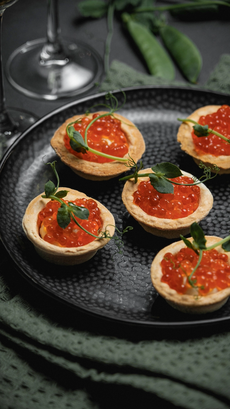 Red Caviar and Cream Mousse Canap
