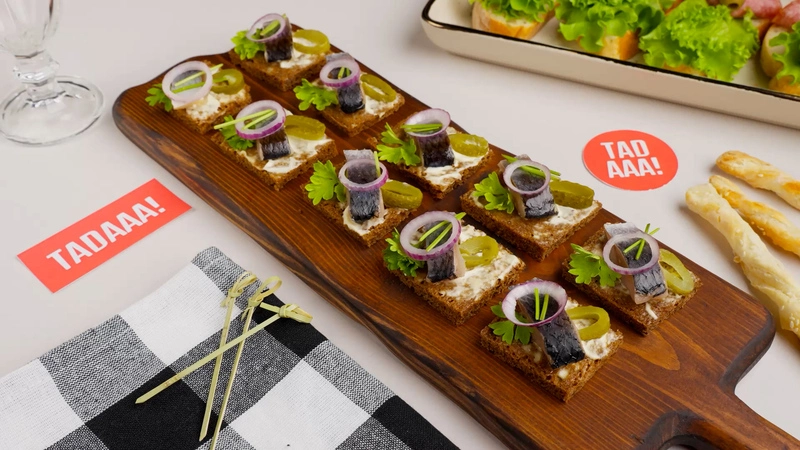Herring on Rye Bread Tartine