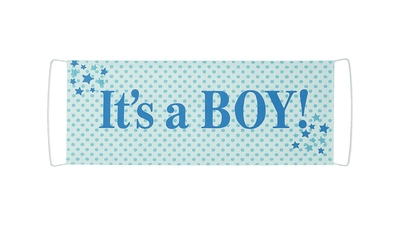 Boy Gender Reveal Pull Out Banner 