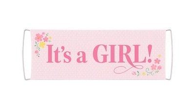 Girl Gender Reveal Pull Out Banner 