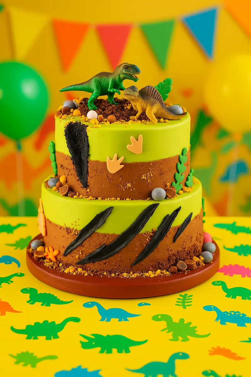 Dinosaur Vanilla Tier Cake