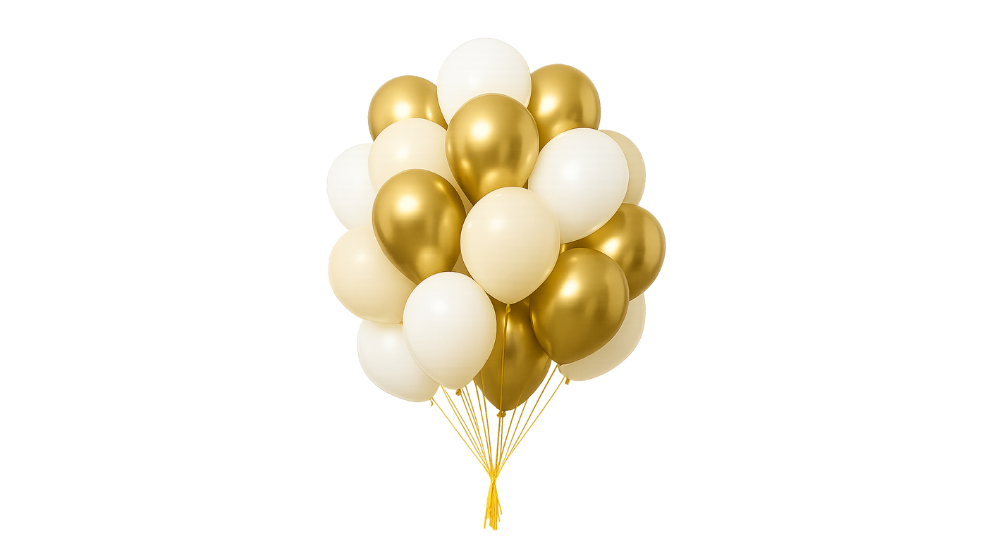 Gold and White Balloons 