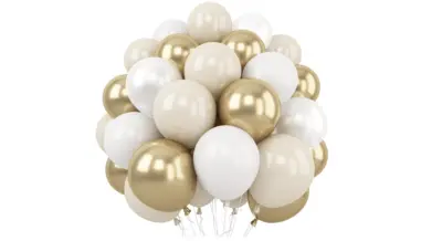 Gold and White Balloons (uninflated)