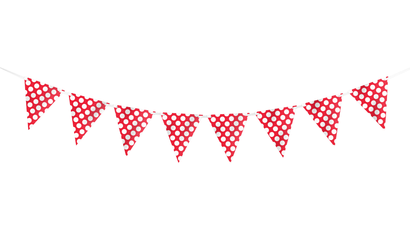 Red Polka Dots Bunting 3.6m