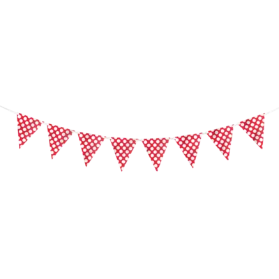 Red Polka Dots Bunting 3.6m