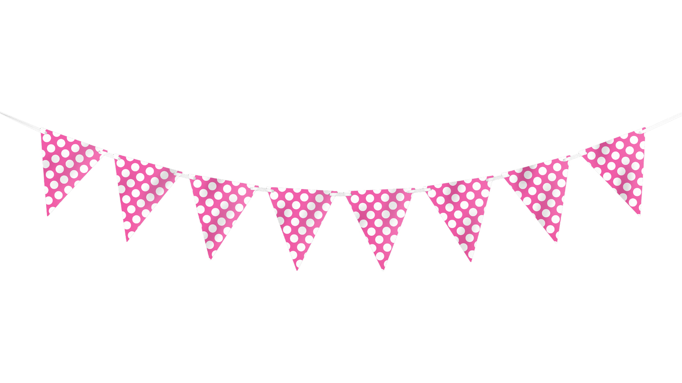 Pink Polka Dots Bunting 3.6m