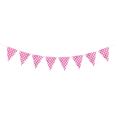 Pink Polka Dots Bunting 3.6m