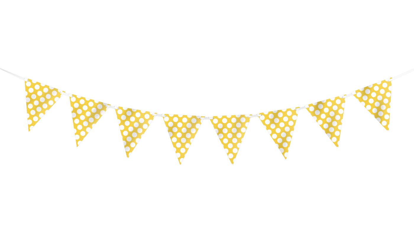 Yellow Polka Dots Bunting 3.6m