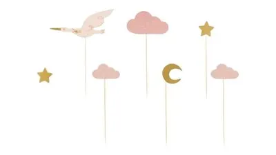 Pink Stork Cupcake Toppers