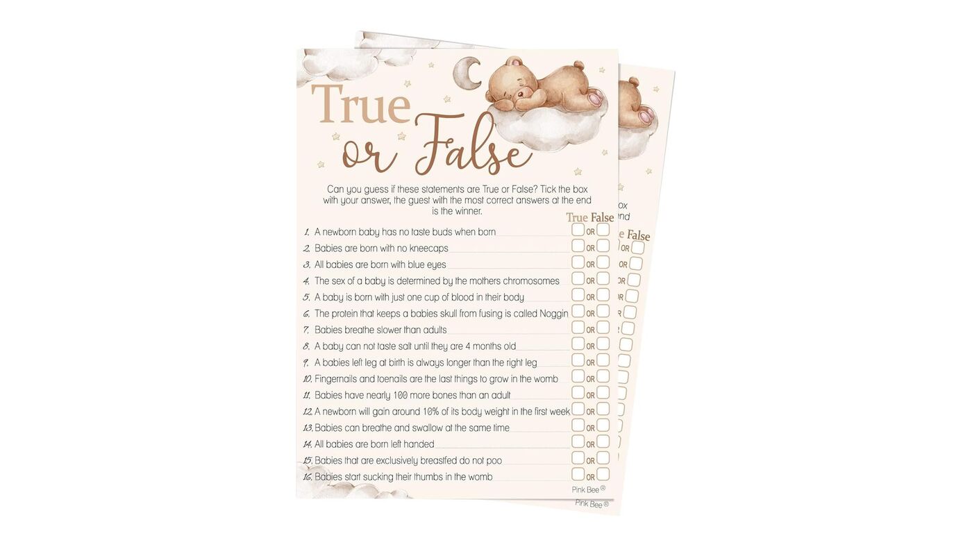 “True or False” Baby Party Game