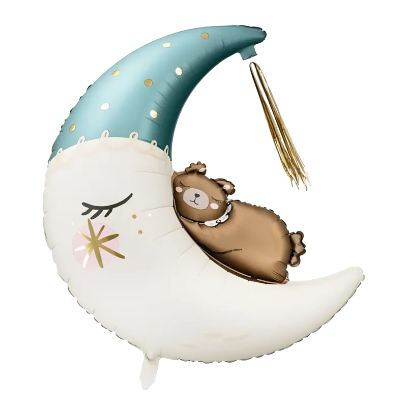 Teddy Bear on the Moon Foil Balloon