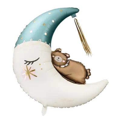 Teddy Bear on the Moon Foil Balloon (uninflated)